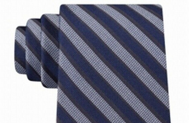 Calvin Klein Men's Classic Stripe Silk Tie Blue Size Regular