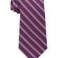 Calvin Klein Men's Classic Stripe Silk Tie Dark Red Size Regular