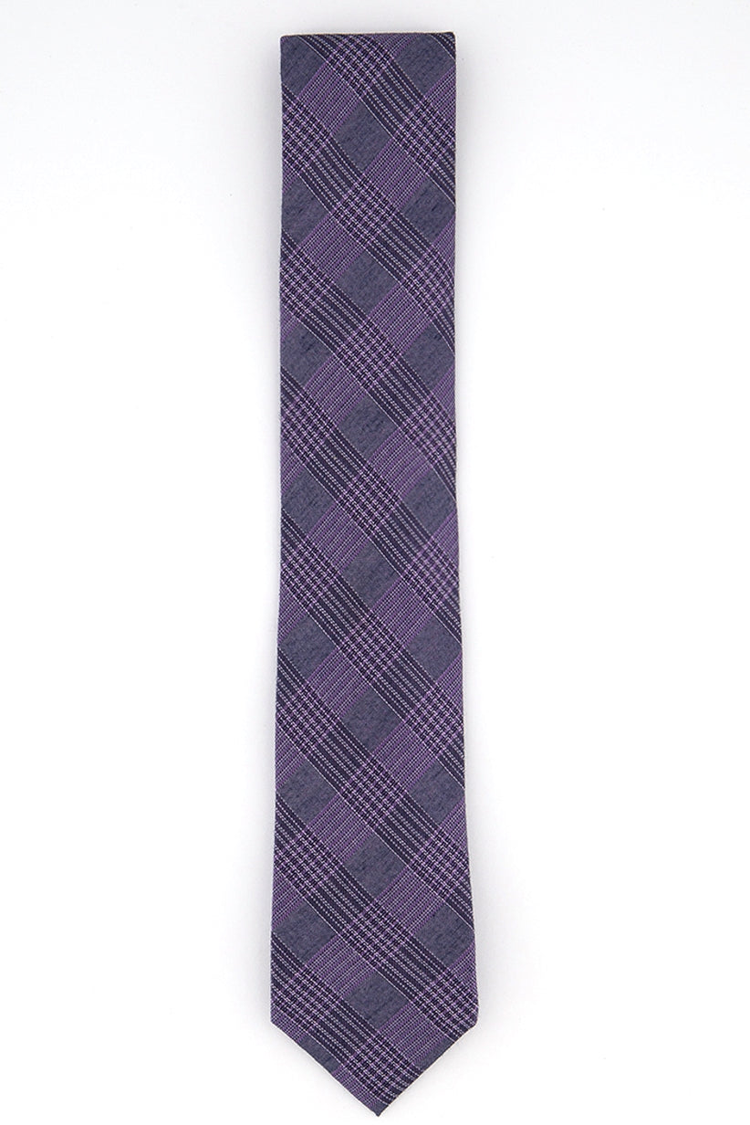 Calvin Klein Men's Graphite Classic Plaid Tie Purple Size Regular
