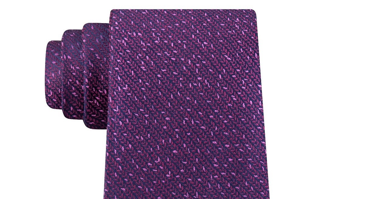 Calvin Klein Men's Slim Knit Silk Tie Pink Size Regular