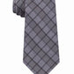 Calvin Klein Men's Jewel Graphic Check Slim Tie Gray Size Regular