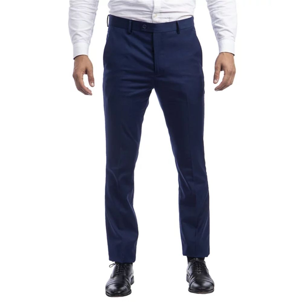Sean Alexander Men's Stretch Ultra Slim Fit Trousers Navy Size 38
