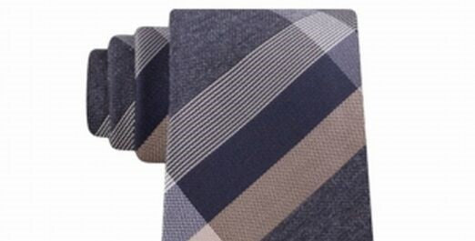 Kenneth Cole Reaction Men's Ruby Plaid Slim Tie Brown Size Regular