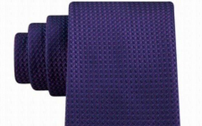 Kenneth Cole Reaction Men's Hi Low Slim Geometric Tie Purple Size Regular