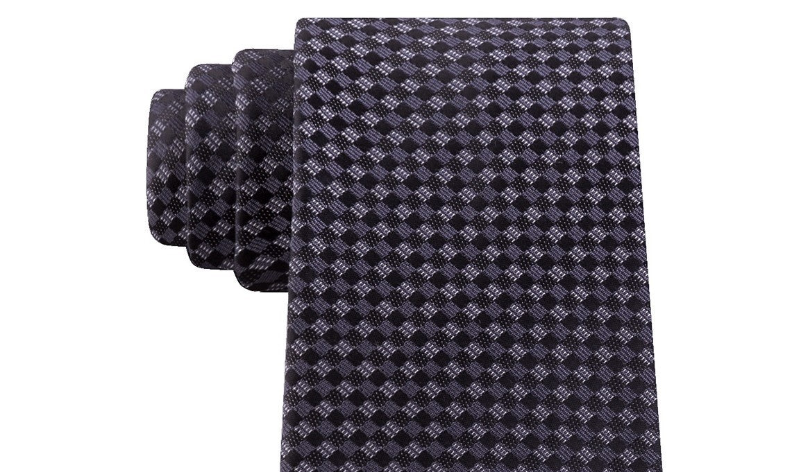 Kenneth Cole Reaction Men's Micro Checkerboard Slim Tie Black Size Regular