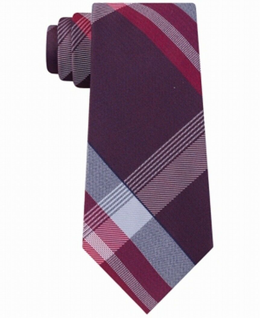 kenneth-cole-reaction-mens-parkway-slim-plaid-tie-red-size-regular-1