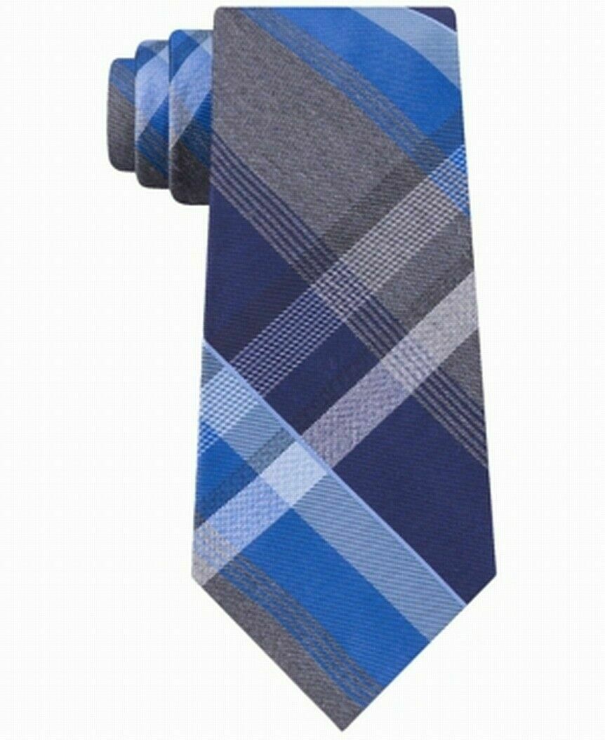 Kenneth Cole Reaction Men's Plaid Tie Blue One Size