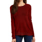 Planet Gold Juniors' Crewneck Sweater Red Size Small