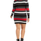 Planet Gold Juniors' Plus Size Striped Sweater Dress Black Size 1X