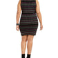 Derek Heart Women's Trendy Plus Size Metallic-Stripe Bodycon Dress Black Size Extra Large