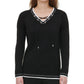 Calvin Klein Women's Lace-Up Sweater Black Size Small