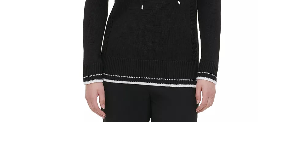 Calvin Klein Women's Lace-Up Sweater Black Size Large