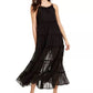 The Weekend Brand Women's Senorita Ruffle Trim Maxi Dress Black Size Large