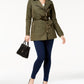Michael Kors Women's Zip Front Trench Jacket Green Size Small