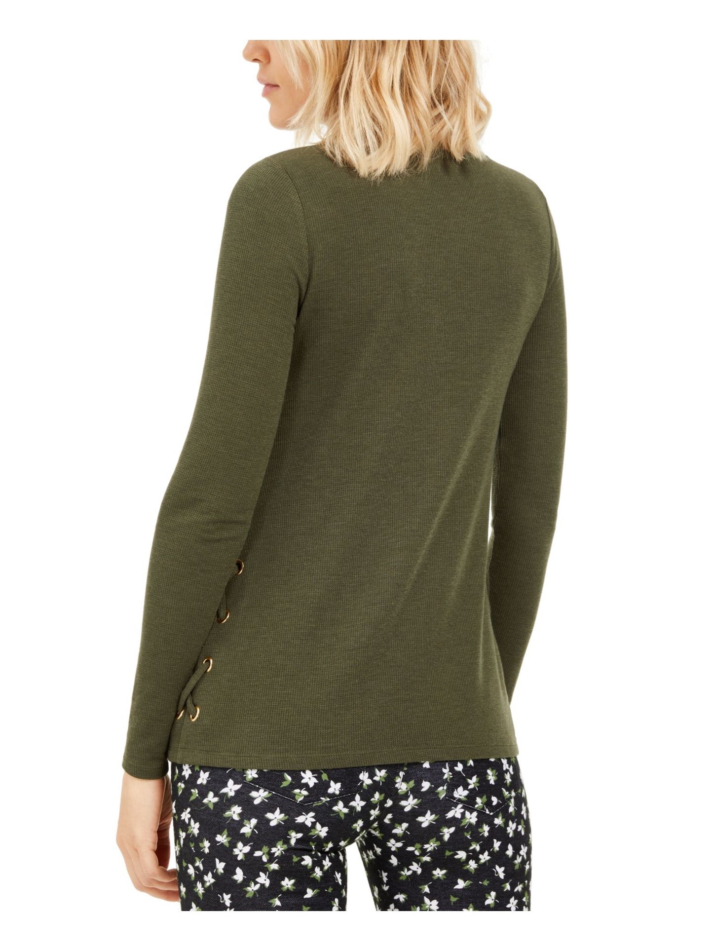 Michael Kors Women's Waffle Knit Top Green Size Medium