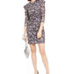 Michael Kors Women's Lace Puff Sleeve Sheath Dress Gray Size Large