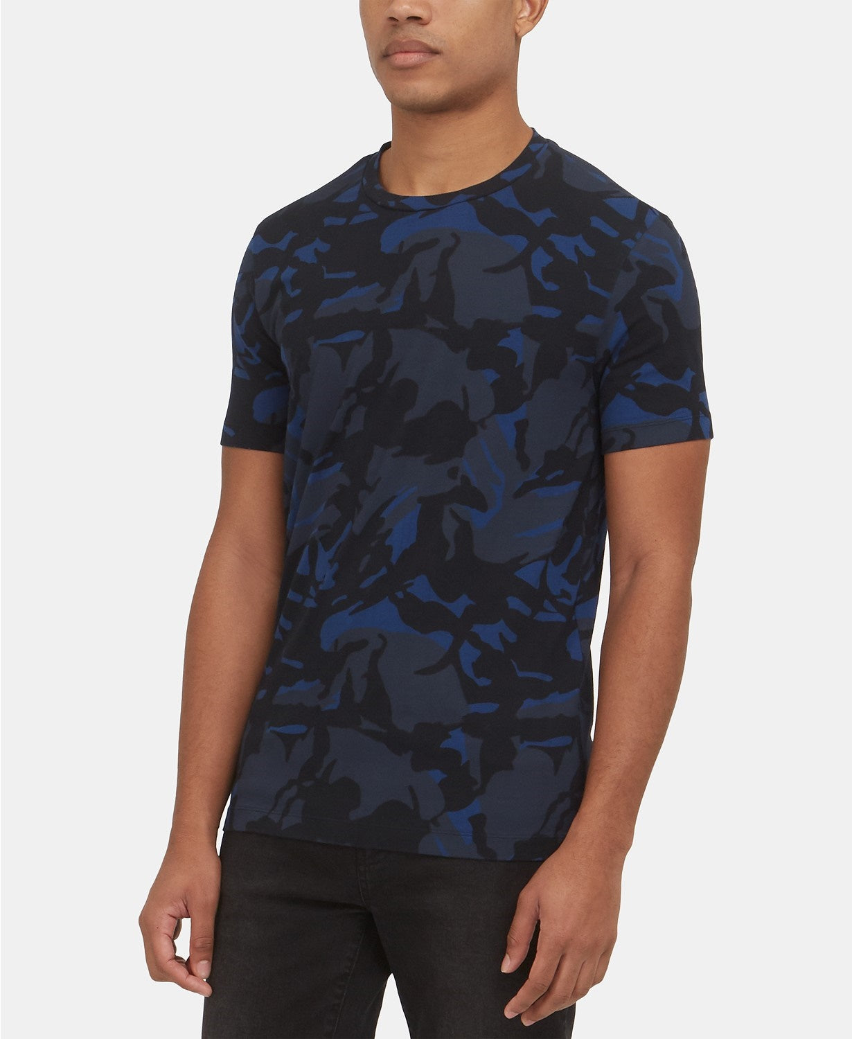 Kenneth Cole York Men's Camouflage T-Shirt Blue Size Large