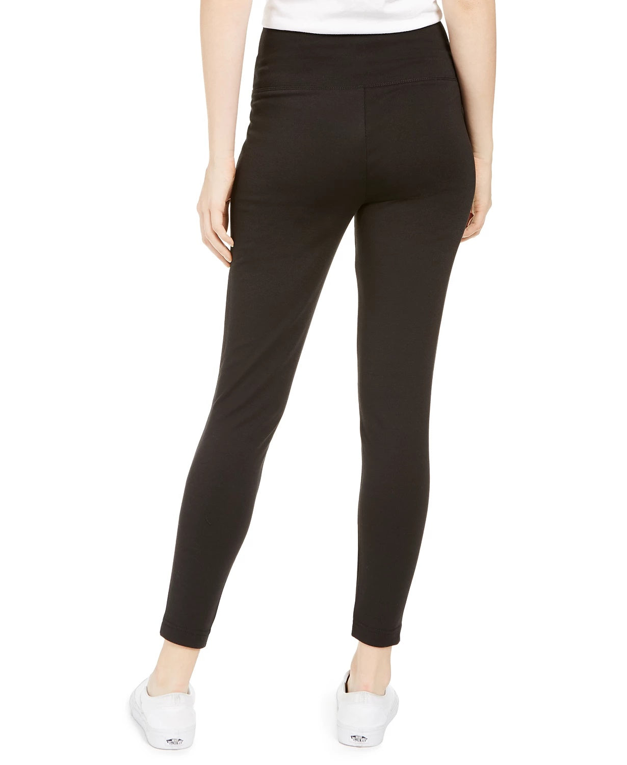 Tinseltown Love Fire Juniors' Topson Faux-Leather Leggings with Ponte-Knit Back Black Size Small