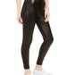Tinseltown Love Fire Juniors' Topson Faux-Leather Leggings with Ponte-Knit Back Black Size Small