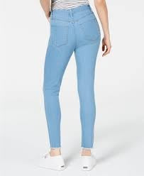 Tinseltown Juniors' High-Rise Raw-Hem Skinny Jeans Bright Blue Size 5