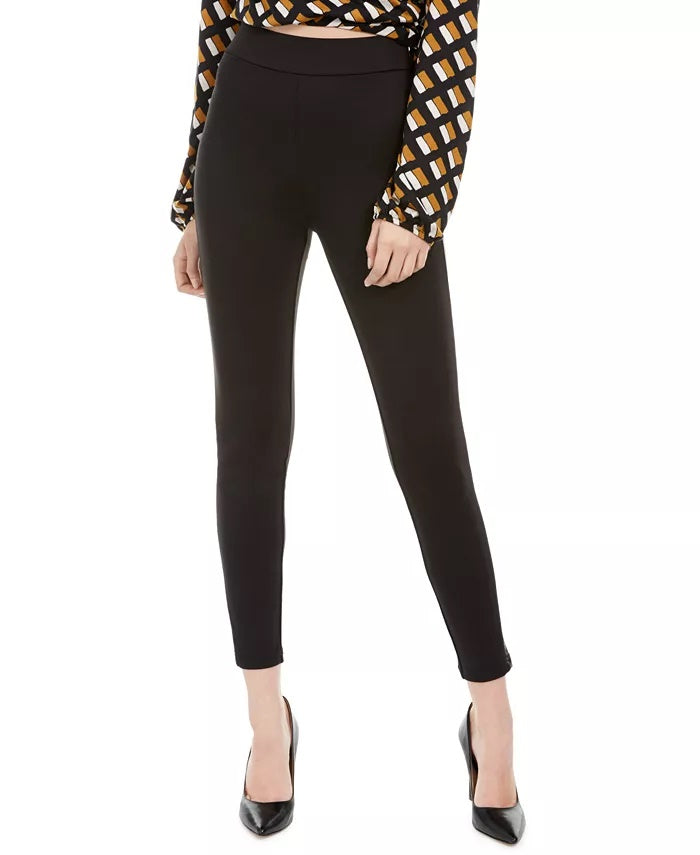 Love Fire Juniors' Pull On Faux Leather Stripe Skinny Pants Black Size Small