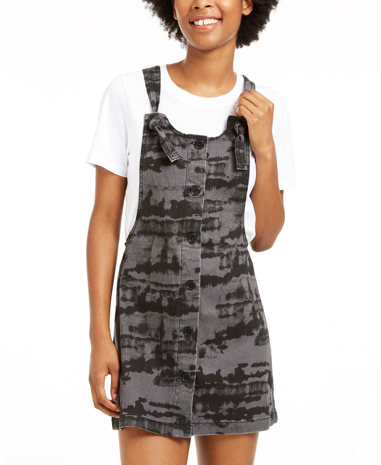 Tinseltown Juniors' Knotted Skirtall Black Size Large