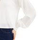 Love Fire By Topson Juniors' Lace Trim Thermal Top White Size Large