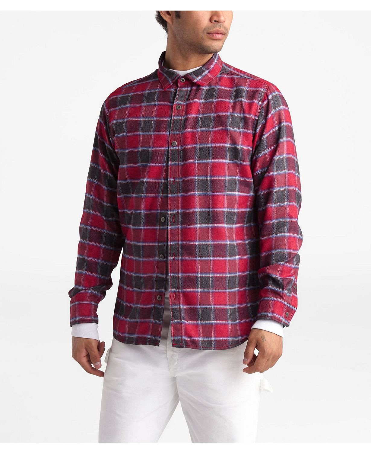The North Face Men's ThermoCore Plaid Shirt Red Size Small