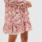 Free People Women's These Dreams Long Sleeve Mini Dress Red Size Medium
