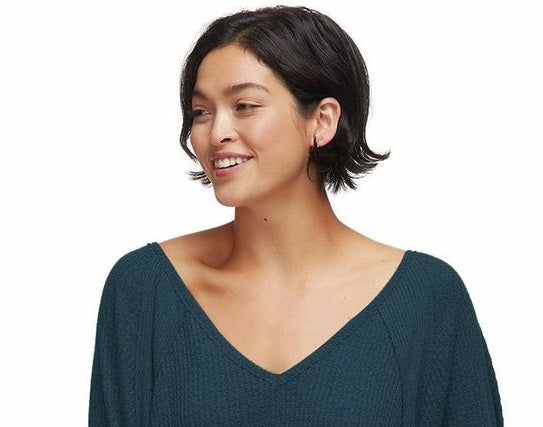 Free People Women's Santa Clara Thermal Top Blue Size Large