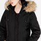 Madden Girl  Juniors' Hooded Faux-Fur-Trim Parka Black Size Small