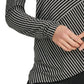 DKNY Women's Asymmetrical-Stripe Blouse Gray Size Large
