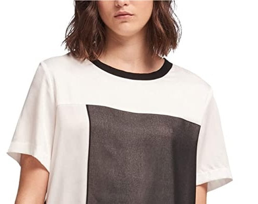 DKNY Women's Colorblocked Sweater White Size X-Large