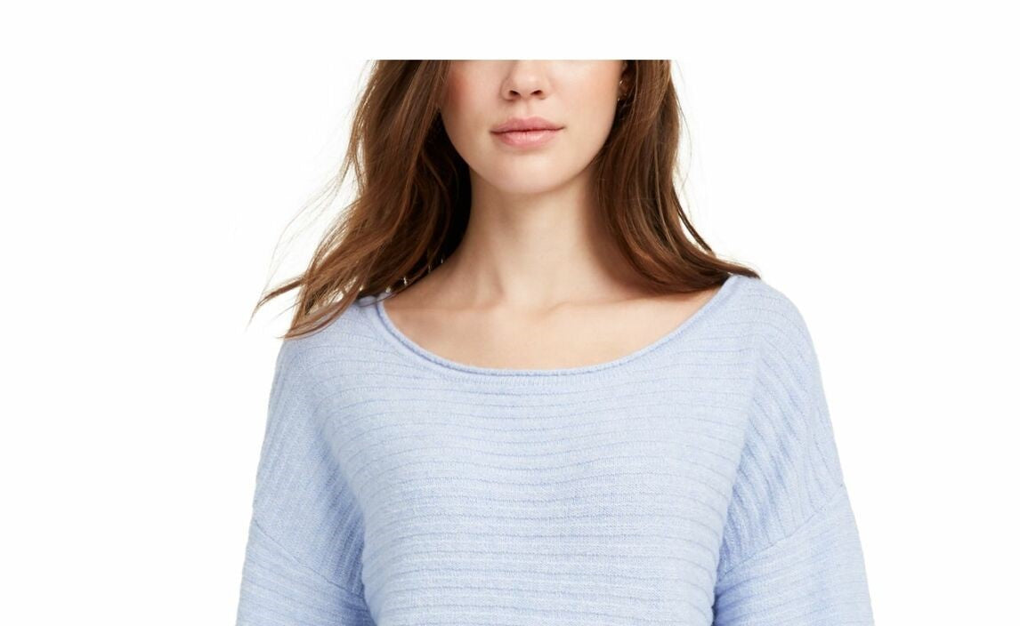 Pink Rose Juniors' Ribbed Sweater Blue Size Small