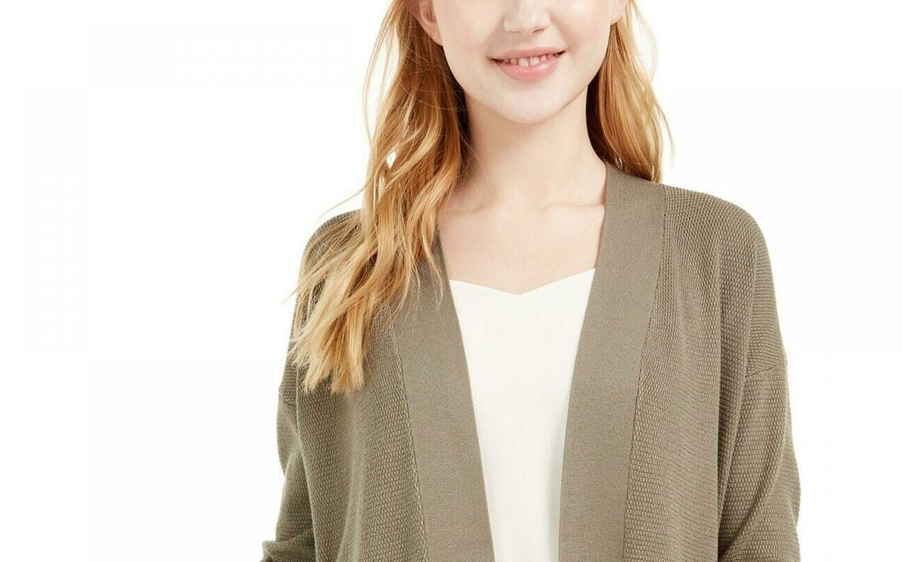 Pink Rose Women's Juniors' Open Cardigan Sweater Green Size Medium