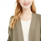 Pink Rose Women's Juniors' Open Cardigan Sweater Green Size Small