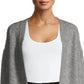 Pink Rose Women's Juniors' Open Cardigan Sweater Gray Size Small