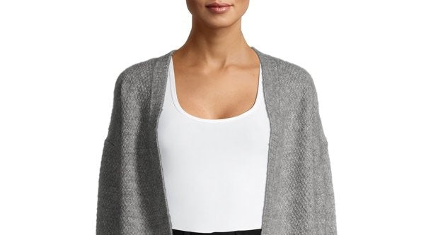 Pink Rose Women's Juniors' Open Cardigan Sweater Gray Size Small