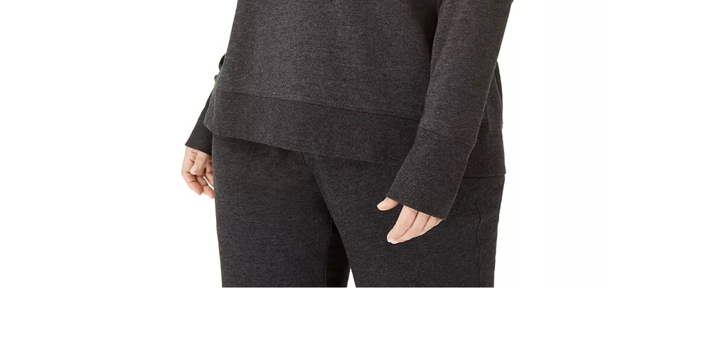 Calvin Klein Women's Performance Plus Size Raglan-Sleeve Hoodie Black Size 3X