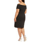 Monteau Women's Trendy Plus Size Scalloped Off-The-Shoulder Dress Black Size 2X