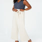 Monteau Juniors' Plus Size Striped Top & Paperbag-Pant Jumpsuit Navy Size 2X