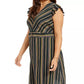 Monteau Women's Plus Size Ruffle-Sleeve Fit & Flare Dress Green Size 2 Extra Large