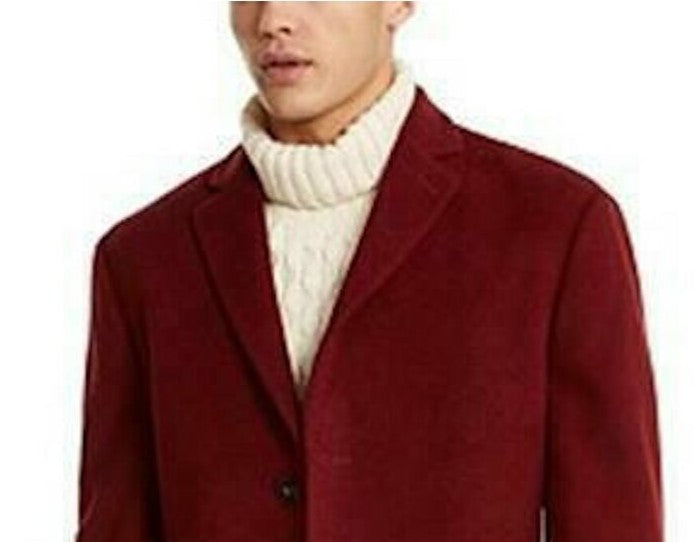 Calvin Klein Men's Prosper X-Fit Overcoat Red Size 46