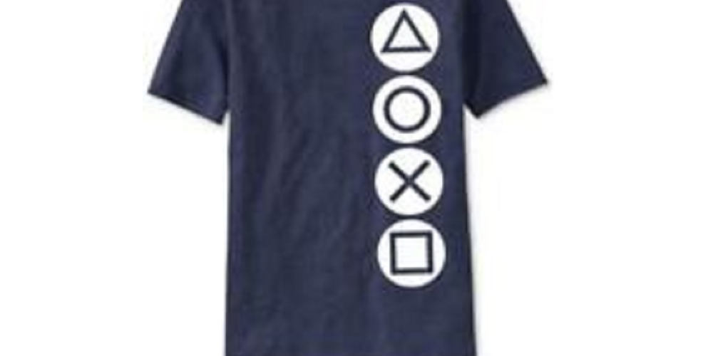 Ripple Junction Men's Playstation Buttons Graphic T-Shirt Navy Size Medium