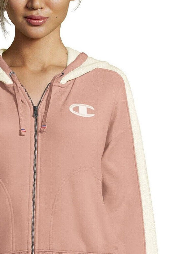 Champion Women's Heritage Herringbone Zip Hoodie Pink Size 2X