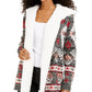 Crave Frame Juniors' Sherpa Trim Cardigan Gray Size Small