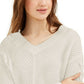 Almost Famous Juniors' Lace-Up Sweater white Size Large