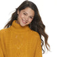 Almost Famous Juniors' Lace-Up Sweater Yellow Size Large