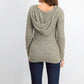 Crave Fame Juniors' Marled Fuzzy Pullover Hoodie Green Size Medium