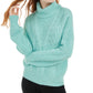 Crave Fame Juniors' Turtleneck Cable Knit Sweater Blue Size Medium